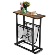 Load image into Gallery viewer, Gymax Industrial End Side Table Mesh Magazine Holder Nightstand Rustic Brown