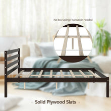 Load image into Gallery viewer, Gymax Full Wood Platform Bed Frame Headboard Slat Support Mattress Foundation