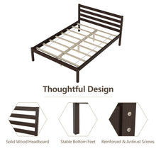 Load image into Gallery viewer, Gymax Full Wood Platform Bed Frame Headboard Slat Support Mattress Foundation