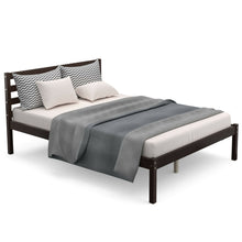 Load image into Gallery viewer, Gymax Full Wood Platform Bed Frame Headboard Slat Support Mattress Foundation