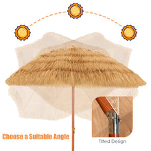 Load image into Gallery viewer, Gymax 6.5ft Thatch Tiki Beach Umbrella Outdoor Patio Umbrella w/ Adjustable Tilt