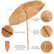 Load image into Gallery viewer, Gymax 6.5ft Thatch Tiki Beach Umbrella Outdoor Patio Umbrella w/ Adjustable Tilt