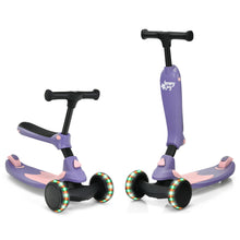 Load image into Gallery viewer, Gymax 2-in-1 Kids Kick Scooter w/ Removable Seat Flash Wheels & Brake