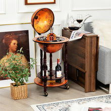 Load image into Gallery viewer, Gymax Wood Globe Wine Bar Stand 16th Century Italian Rack Liquor Bottle Shelf