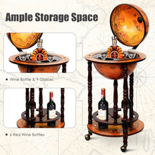 Load image into Gallery viewer, Gymax Wood Globe Wine Bar Stand 16th Century Italian Rack Liquor Bottle Shelf