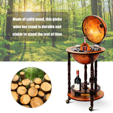 Load image into Gallery viewer, Gymax Wood Globe Wine Bar Stand 16th Century Italian Rack Liquor Bottle Shelf