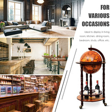 Load image into Gallery viewer, Gymax Wood Globe Wine Bar Stand 16th Century Italian Rack Liquor Bottle Shelf
