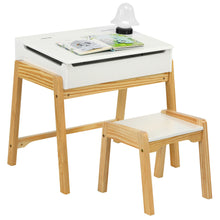 Load image into Gallery viewer, Gymax Kids Table & Chair Set Wooden Activity Art Study Desk w/Storage Space