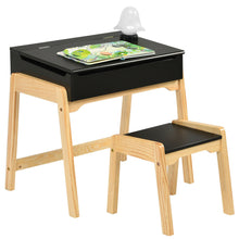 Load image into Gallery viewer, Gymax Kids Table & Chair Set Wooden Activity Art Study Desk w/Storage Space