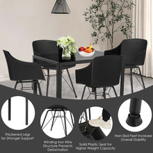 Load image into Gallery viewer, Gymax 5pcs Dining Set Glass Table Plastic Arm Chair Kitchen Furniture