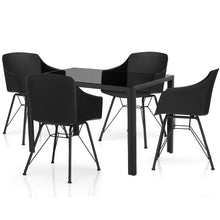 Load image into Gallery viewer, Gymax 5pcs Dining Set Glass Table Plastic Arm Chair Kitchen Furniture