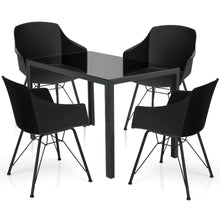 Load image into Gallery viewer, Gymax 5pcs Dining Set Glass Table Plastic Arm Chair Kitchen Furniture