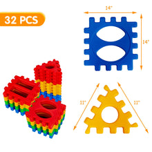 Load image into Gallery viewer, Gymax 32 Pieces Big Waffle Block Set Kids Educational Stacking Building Toy