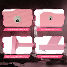 Load image into Gallery viewer, Gymax 47'' Gaming Desk Z-Shaped Computer Table w/ Cup Holder Headphone Hook Pink