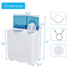 Load image into Gallery viewer, Gymax Portable Semi-automatic Washing Machine 26 lbs Twin Tub Laundry Washer Blue