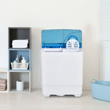 Load image into Gallery viewer, Gymax Portable Semi-automatic Washing Machine 26 lbs Twin Tub Laundry Washer Blue