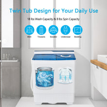 Load image into Gallery viewer, Gymax Portable Semi-automatic Washing Machine 26 lbs Twin Tub Laundry Washer Blue