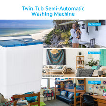 Load image into Gallery viewer, Gymax Portable Semi-automatic Washing Machine 26 lbs Twin Tub Laundry Washer Blue