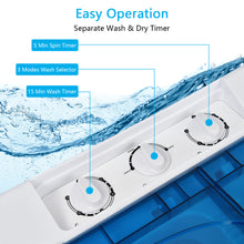 Load image into Gallery viewer, Gymax Portable Semi-automatic Washing Machine 26 lbs Twin Tub Laundry Washer Blue