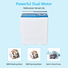 Load image into Gallery viewer, Gymax Portable Semi-automatic Washing Machine 26 lbs Twin Tub Laundry Washer Blue