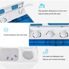 Load image into Gallery viewer, Gymax Portable Semi-automatic Washing Machine 26 lbs Twin Tub Laundry Washer Blue