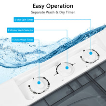 Load image into Gallery viewer, Gymax Portable Semi-automatic Washing Machine 26 lbs Twin Tub Laundry Washer Grey