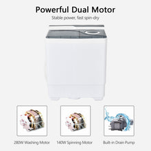 Load image into Gallery viewer, Gymax Portable Semi-automatic Washing Machine 26 lbs Twin Tub Laundry Washer Grey