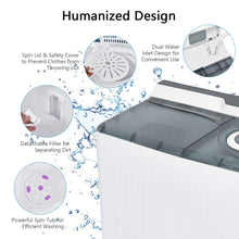 Load image into Gallery viewer, Gymax Portable Semi-automatic Washing Machine 26 lbs Twin Tub Laundry Washer Grey
