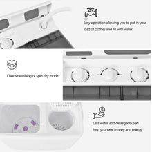 Load image into Gallery viewer, Gymax Portable Semi-automatic Washing Machine 26 lbs Twin Tub Laundry Washer Grey