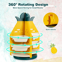 Load image into Gallery viewer, Gymax Kids Toy Storage Organizer 360¡ã Revolving Pineapple Shelf w/Plastic Bins