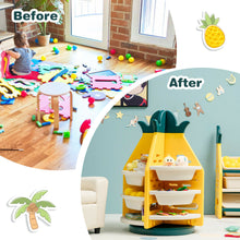 Load image into Gallery viewer, Gymax Kids Toy Storage Organizer 360¡ã Revolving Pineapple Shelf w/Plastic Bins