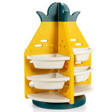 Load image into Gallery viewer, Gymax Kids Toy Storage Organizer 360¡ã Revolving Pineapple Shelf w/Plastic Bins