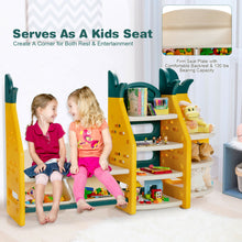 Load image into Gallery viewer, Gymax 3-in-1 Kids Toy Storage Organizer Bookshelf Corner Rack w/ Plastic Bins