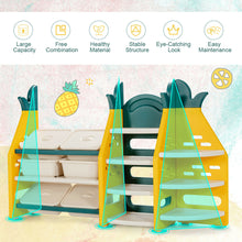 Load image into Gallery viewer, Gymax 3-in-1 Kids Toy Storage Organizer Bookshelf Corner Rack w/ Plastic Bins