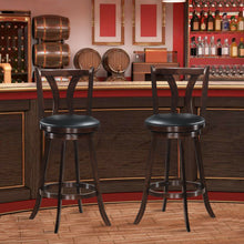 Load image into Gallery viewer, Gymax Set of 2 Swivel Bar stools 29.5'' Bar Height Chairs with Rubber Wood Legs