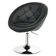 Load image into Gallery viewer, Gymax PU Leather Adjustable Modern Chair Swivel Round Tufted Back Black