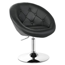 Load image into Gallery viewer, Gymax PU Leather Adjustable Modern Chair Swivel Round Tufted Back Black