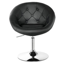 Load image into Gallery viewer, Gymax PU Leather Adjustable Modern Chair Swivel Round Tufted Back Black