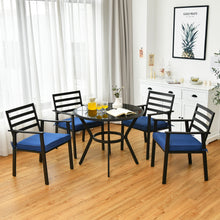Load image into Gallery viewer, Gymax 5PCS Patio Dining Table & Chair Set Outdoor Cushioned Conversation Set