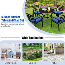 Load image into Gallery viewer, Gymax 5PCS Patio Dining Table & Chair Set Outdoor Cushioned Conversation Set
