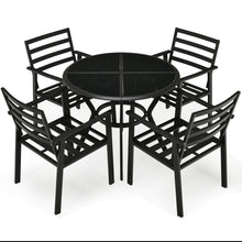 Load image into Gallery viewer, Gymax 5PCS Patio Dining Table & Chair Set Outdoor Cushioned Conversation Set