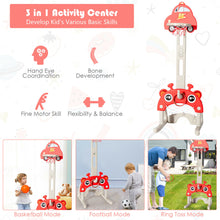 Load image into Gallery viewer, Gymax 3-in-1 Basketball Hoop for Kids Adjustable Height Playset w/ Balls Red
