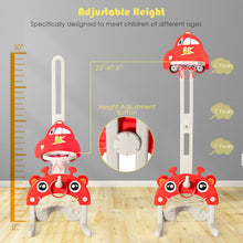 Load image into Gallery viewer, Gymax 3-in-1 Basketball Hoop for Kids Adjustable Height Playset w/ Balls Red