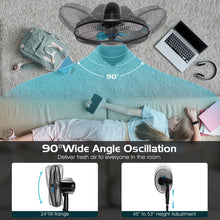Load image into Gallery viewer, Gymax 18'' Dual Blade Pedestal Fan Adjustable Oscillating Stand Fan Home Office