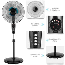 Load image into Gallery viewer, Gymax 18'' Dual Blade Pedestal Fan Adjustable Oscillating Stand Fan Home Office
