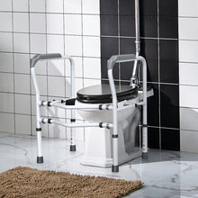 Load image into Gallery viewer, Gymax Adjustable Toilet Safety Frame & Rail Stand Alone Bathroom Toilet Handrail