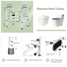 Load image into Gallery viewer, Gymax Adjustable Toilet Safety Frame & Rail Stand Alone Bathroom Toilet Handrail