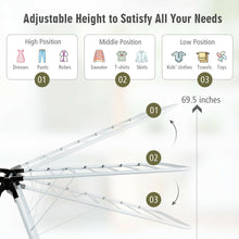 Load image into Gallery viewer, Gymax 2-Level Clothes Drying Rack Foldable Airer w/ Height-Adjustable Gullwing