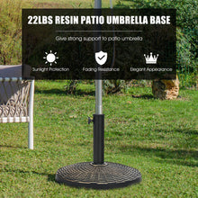Load image into Gallery viewer, Gymax 22 lbs Round Resin Patio Umbrella Base Stand Holder w/ Adjustable Knob