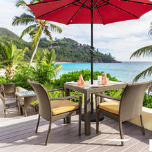 Load image into Gallery viewer, Gymax 49 lbs Round Resin Patio Umbrella Base Stand Holder w/ Adjustable Knob